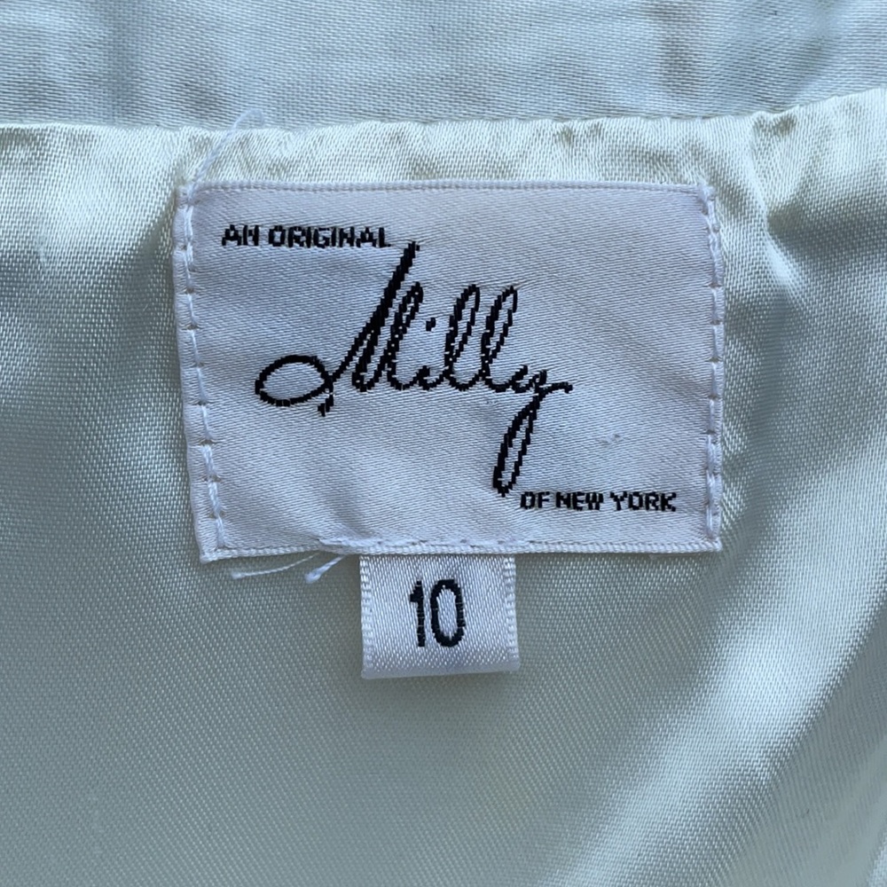 Milly Black Laser Cut Floral Skirt Size 10 Vintage Preppy Old Money - Picture 7 of 10